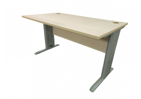 Bureau INDIANA Métal L140 P80 H75 cm chêne blanc