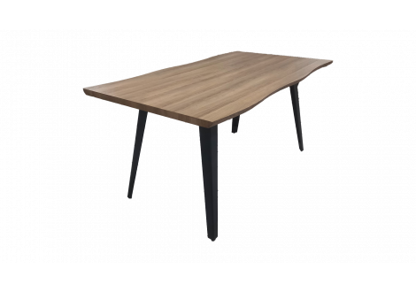 Table rectangulaire LOUISE 160x90 cm noyer et noir