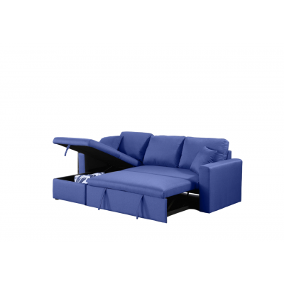 Canapé d'angle convertible DALLAS tissu bleu