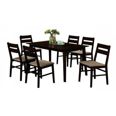 Ensemble Table + 6 chaises VIGO CAPPUCINO